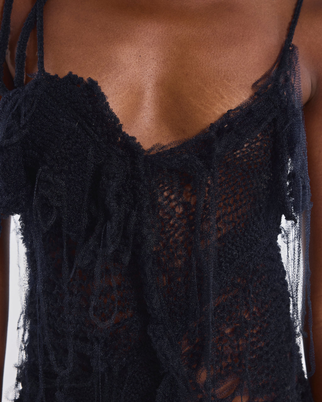 Shredded Knit Mini Dress