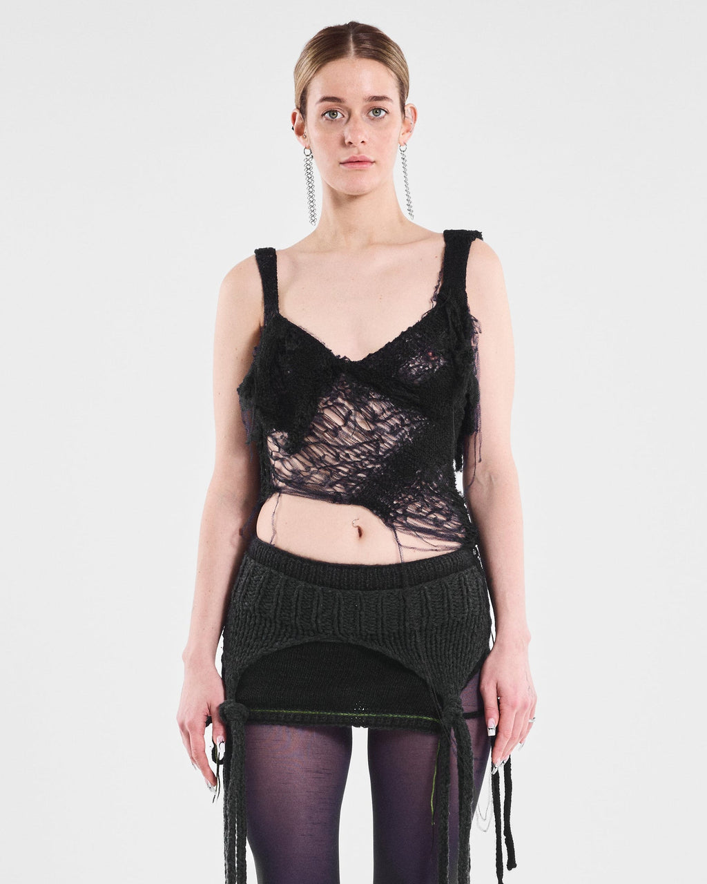 Shredded Knit Tank Top