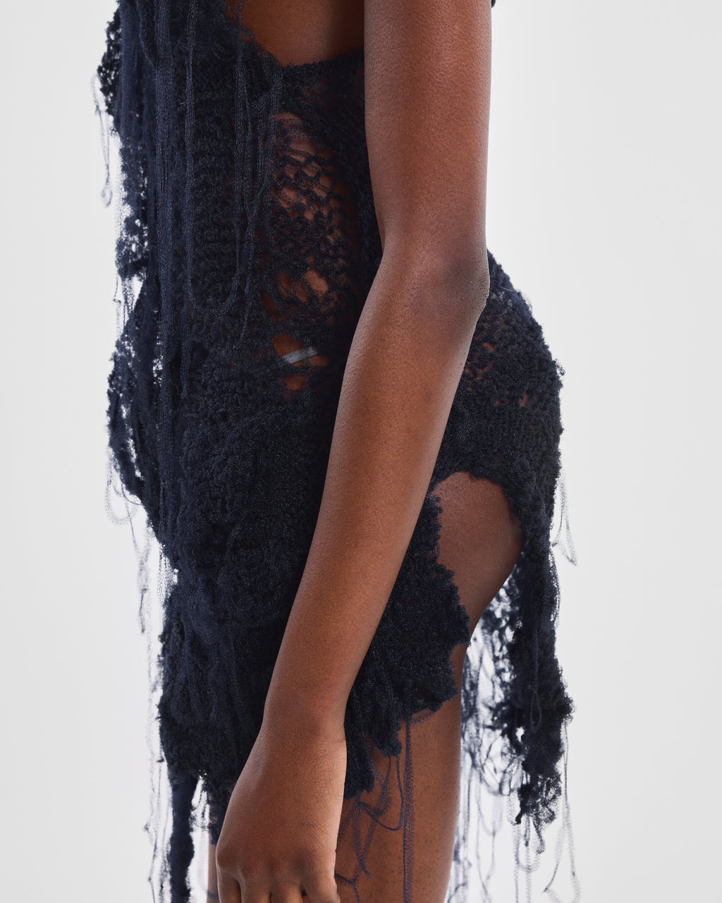 Shredded Knit Mini Dress