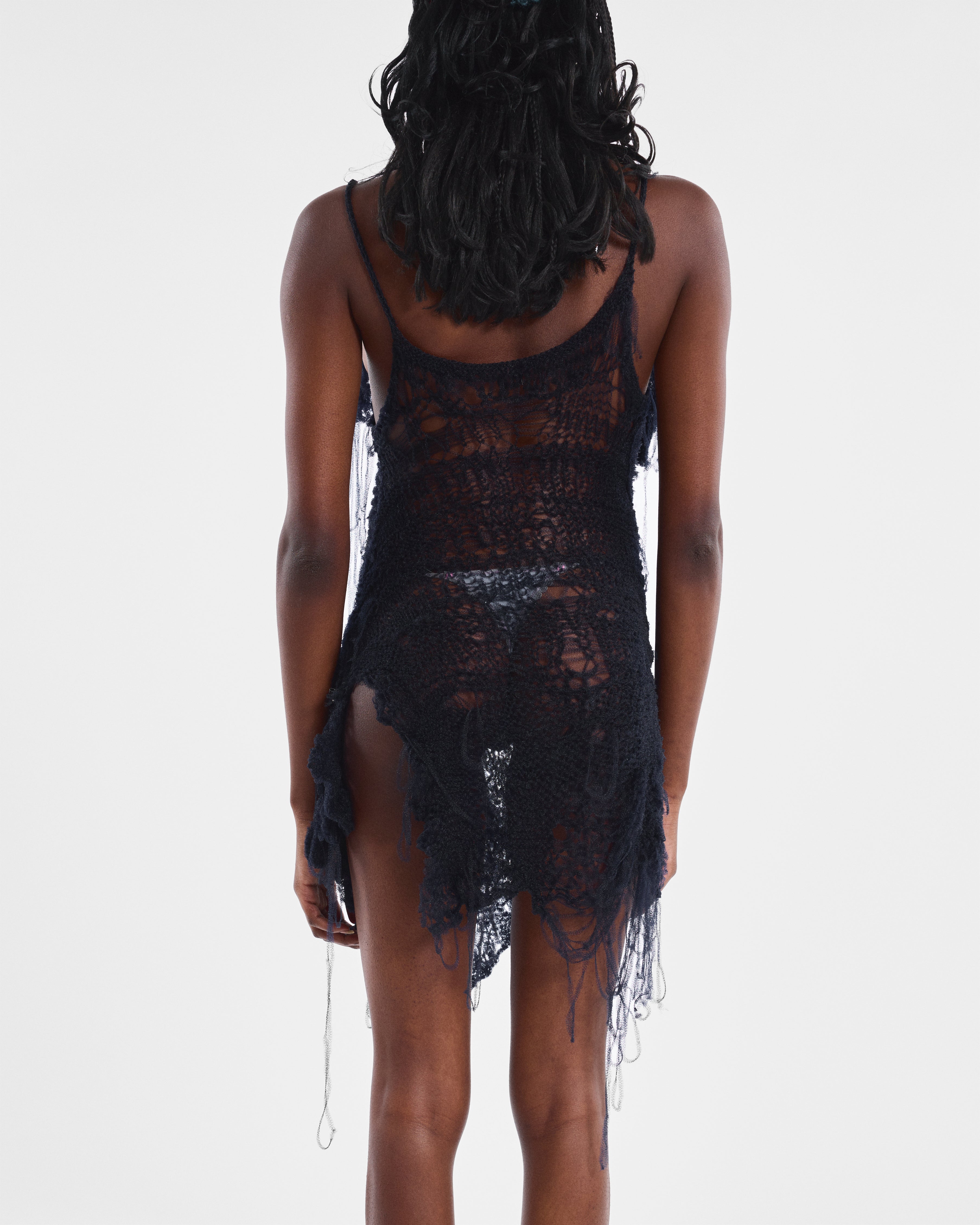 Shredded Knit Mini Dress
