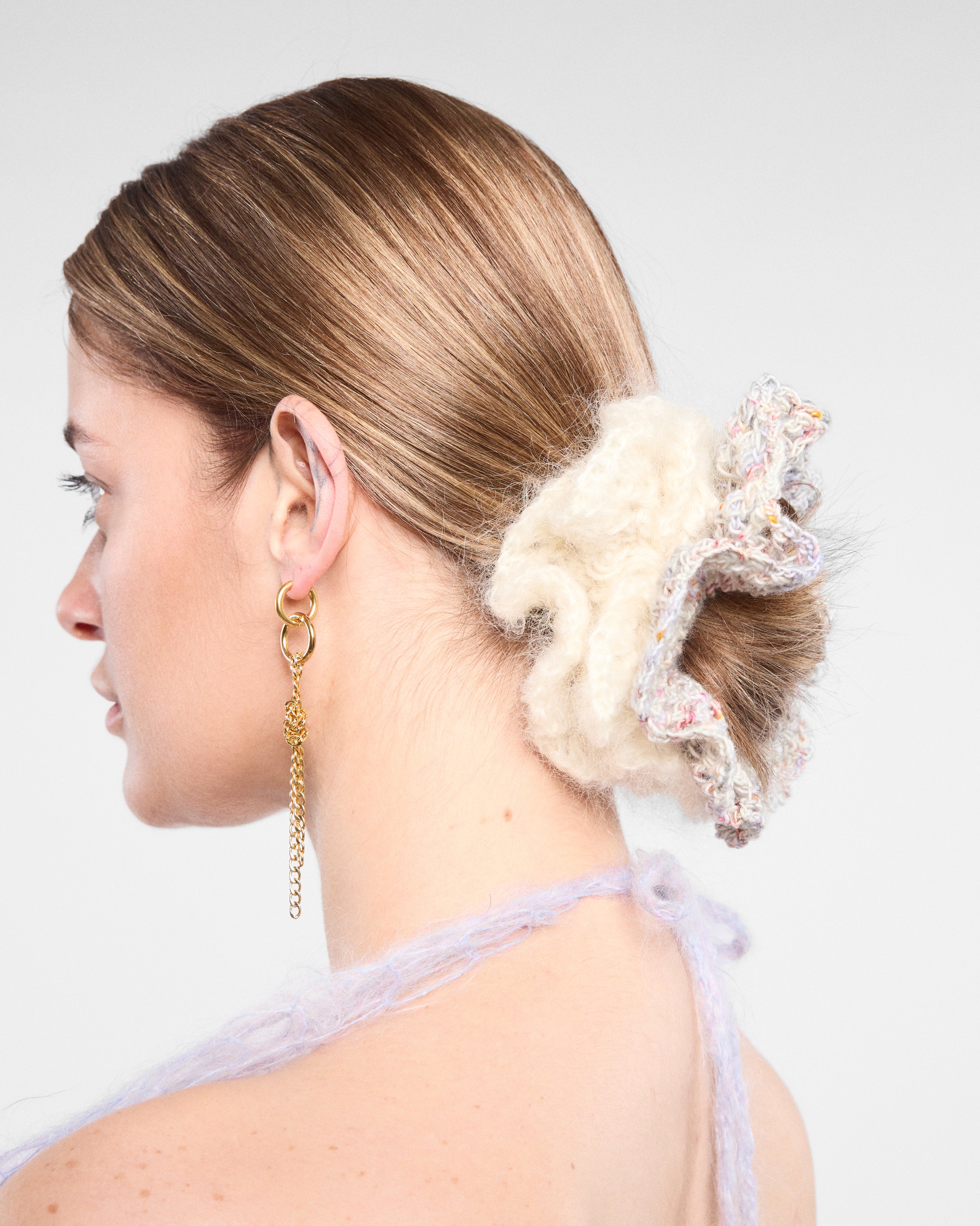 Knotted Chain Drop Earrings - Gold