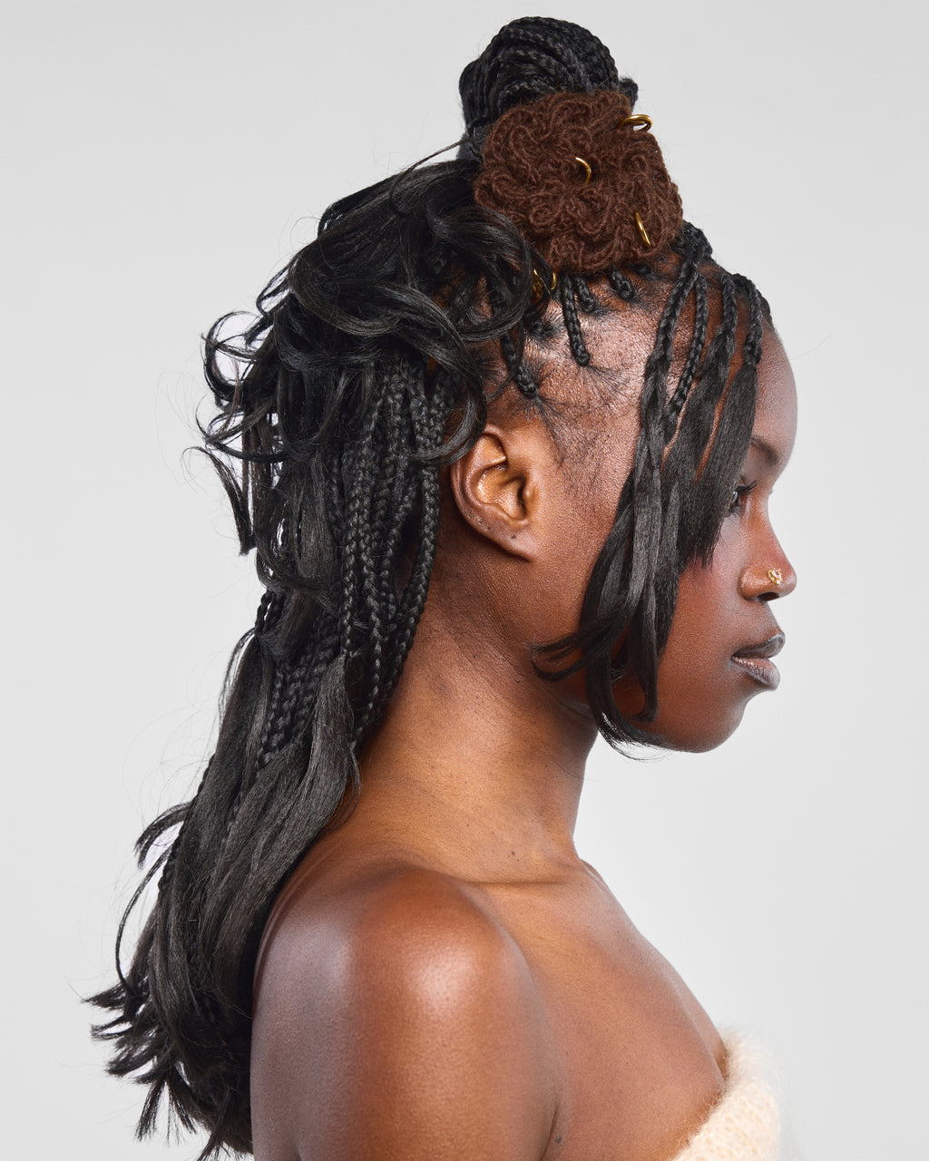 Pierced Floral Hair Clip - M