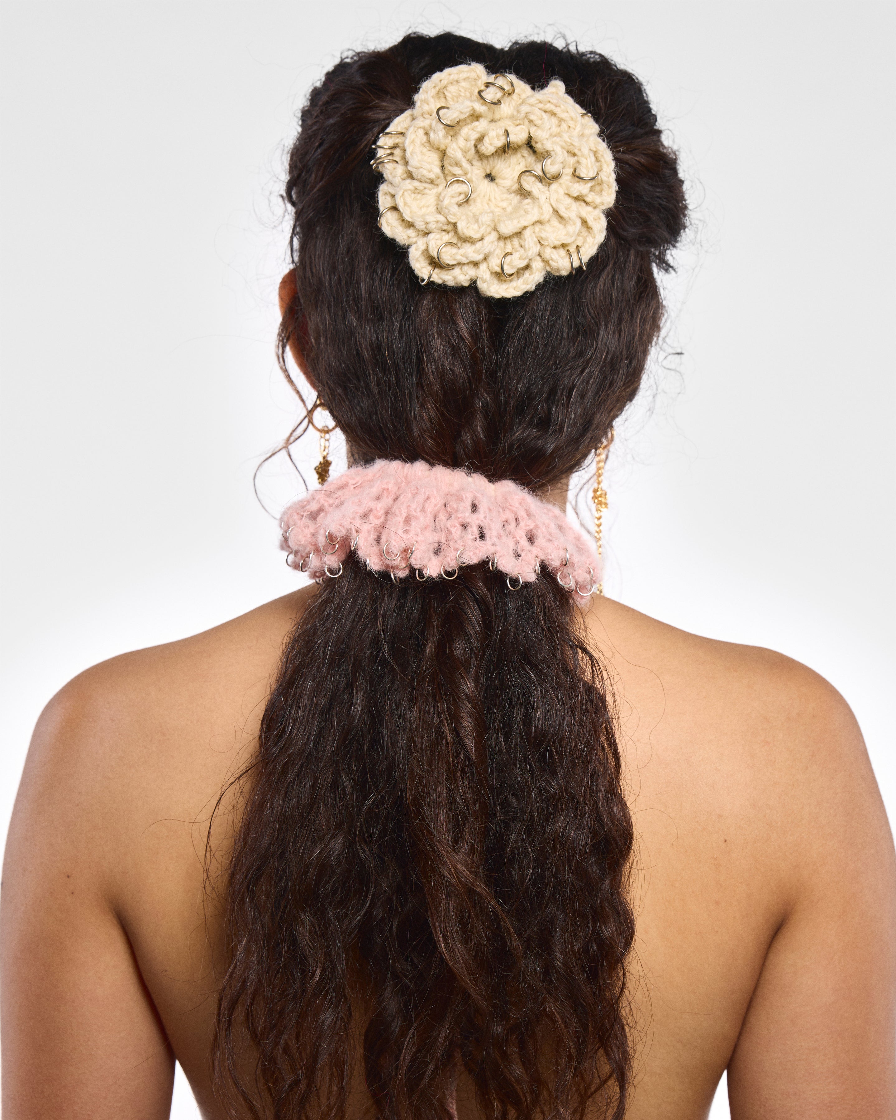 Pierced Floral Hair Clip - L